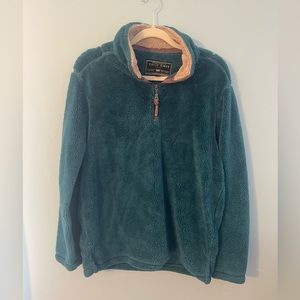 True Grit Teal Half-Zip Sweatshirt Size Medium